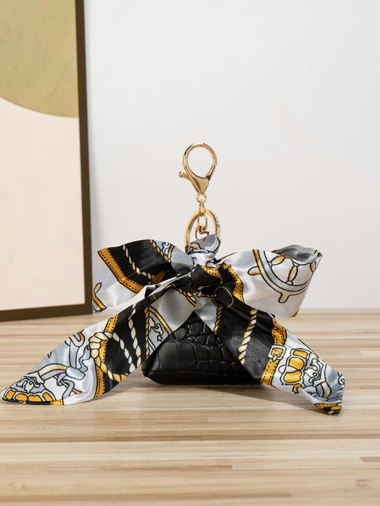 Fashionable Crocodile Pattern Bag Charm With Decorative Skinny Scarf Bag Accessories Gift Gift Accessories Decor For Teen Girls Women College Students Rookies & White-Collar Workers Present Car Accessories Women Key Chain Charms
