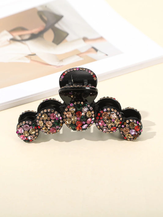 1pc 12.5cm Oversize Colorful Rhinestone Hair Claw Clip For Thick Hair Boho Tiaras Hair Clips Hair Jaw Clip Hair Clamps Hair Clutch Hair Claw Clip Fall Winter Hair Accessories For Women For Vacation Outfits Woman Summer Outfits,Festival,Party