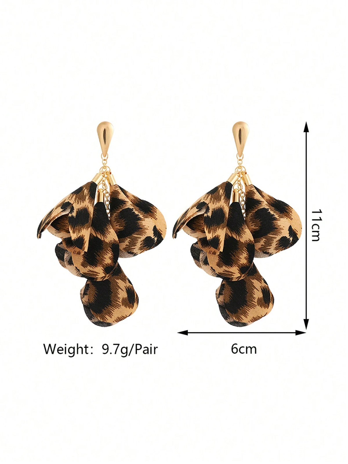 1 par de pendientes con colgante con estampado de leopardo y decoración floral en estilo bohemio, adecuados para uso diario, fiestas, San Valentín, mamá, madre, Día de la Madre, como regalo