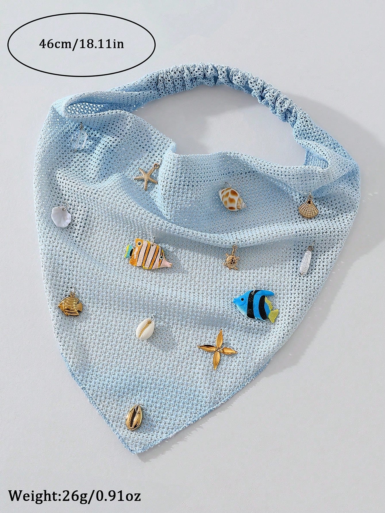 1pc Original Floral Pattern Women's Embroidered Rolled Edge Starfish Seashell Fish Faux Pearl Decor Headwrap Hair Band Suitable For Daily And Vacation Use Summer Hair Accessories Beach Scarf Vacay Women Bandanas
