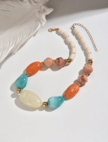 1pc Or More Fashionable Elegant Bohemian Multi-Color Plastic Handmade DIY Beaded Large