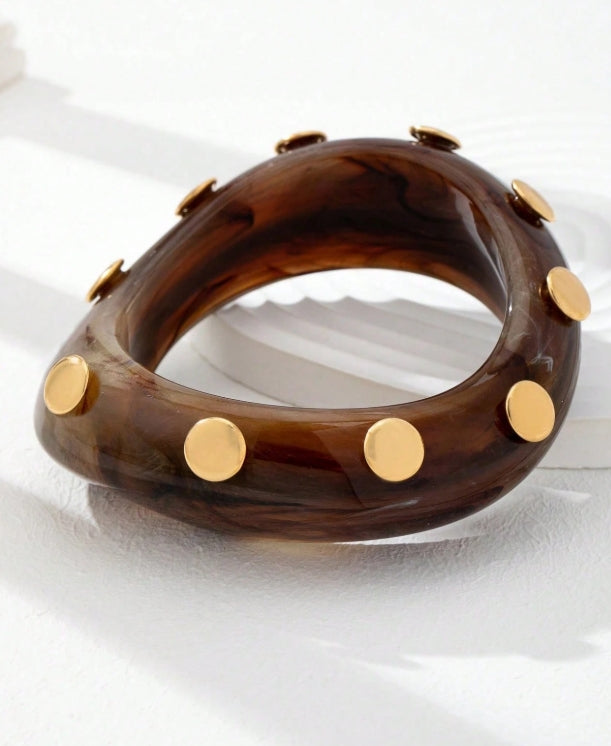 Shein Rivet Chunky Resin Bracelet
