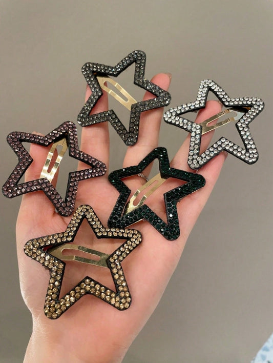 4pcs Ladies' New Summer Rhinestone Hair Clips