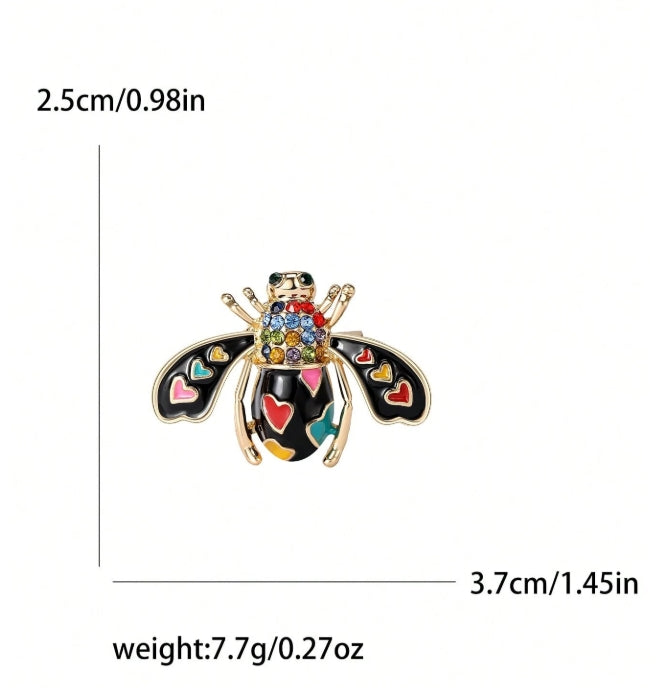 Vintage Enamel Rhinestone Bee Brooches - Fashion Insect Pins For Women Unisex