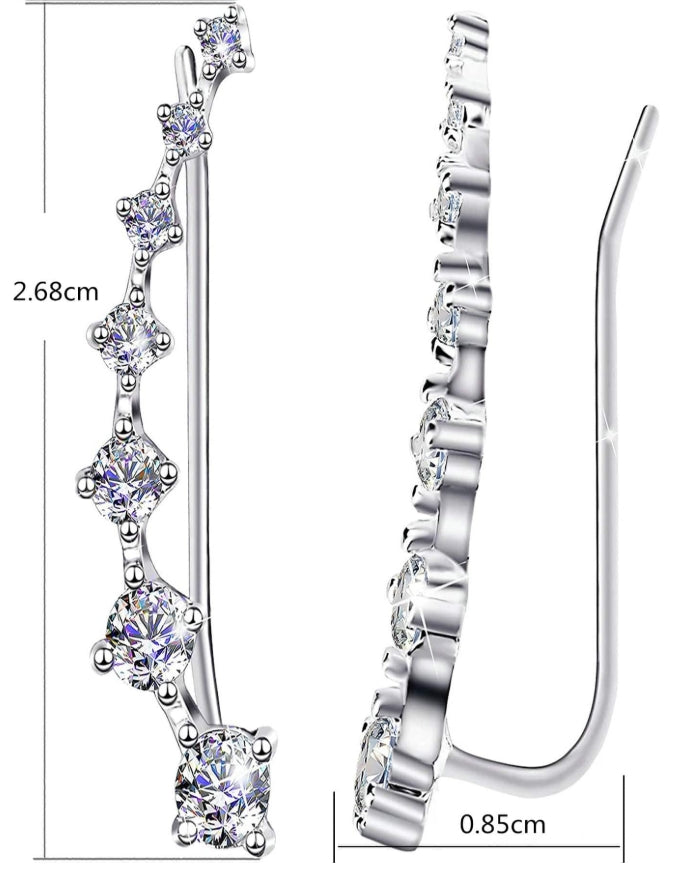 SHEIN 2pcs Rhinestone Decor Earrings