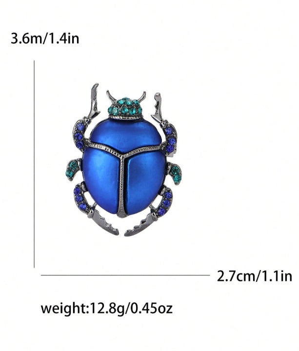 Luxury Crystal Enamel Beetle Brooch - Exquisite Insect Pin, Unisex, Suitable For Formal Attire Accessories/Friends Gathering Badge Gift
