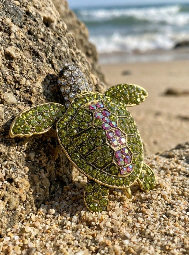 Luxury Rhinestone Turtle Brooches -