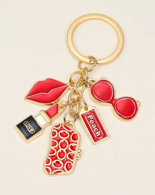 SHEIN Alloy Lipstick Shaped Keychain, Elegant Gift For Valentine's Day