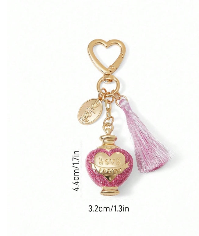 HARRY POTTER X SHEIN Fashionable Zinc Alloy Love Potion Heart Tassel Keychain Bag