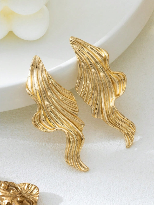2pcs Fashionable Minimalist Asymmetrical Stud Earrings, Versatile Accessory
