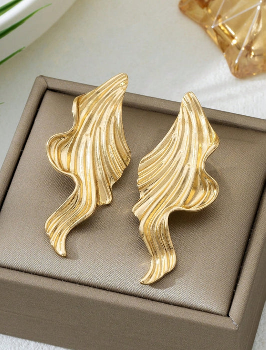 2pcs Fashionable Minimalist Asymmetrical Stud Earrings, Versatile Accessory