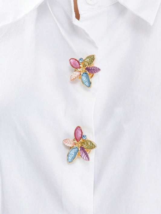 Shein Luxury Flower Button Covers (2pcs)