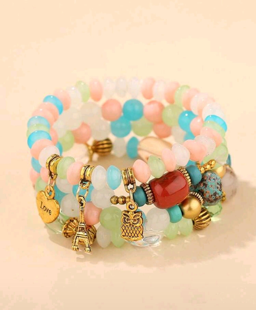 1 Set Of 4pcs Boho Style Decor Pendant Jewelry Set Including Bracelet, For Women