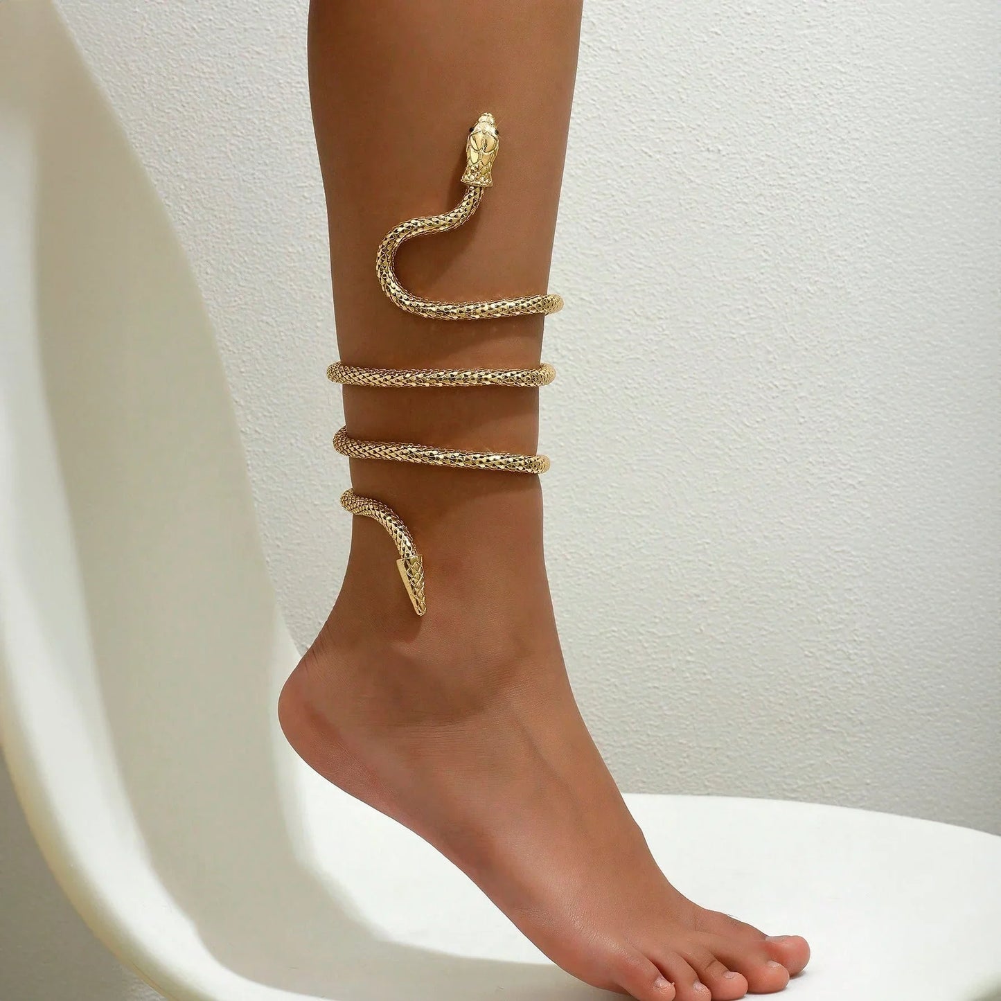 Shein Snake-Wrapped Metal Adjustable Anklet