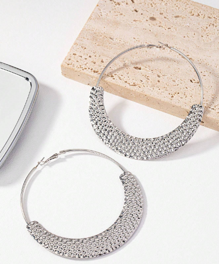 1 Pair Exaggerated Large Hoop Earrings, Leopard Print Modern Statement Earrings For Women, Party & Casual