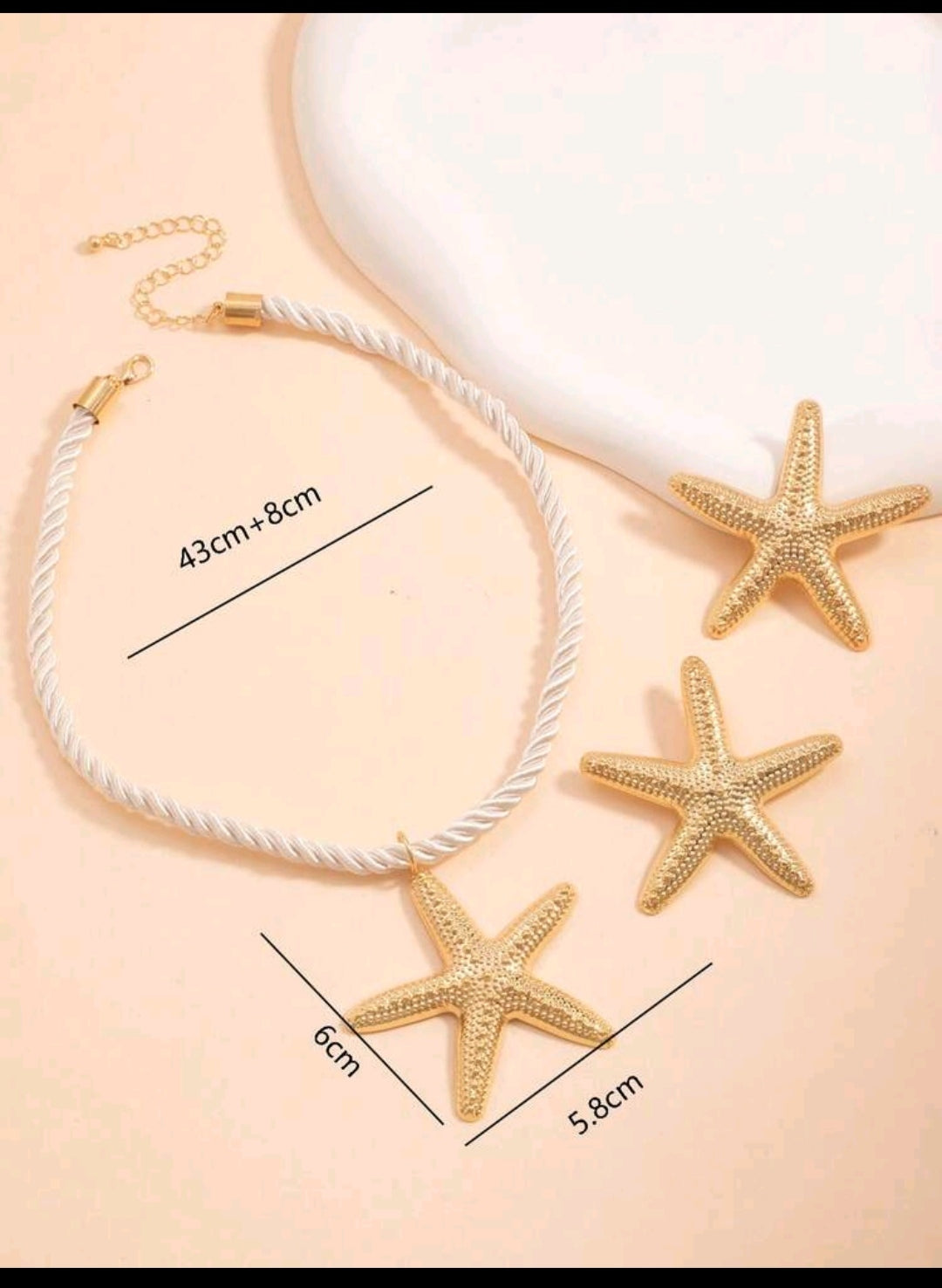 SHEIN 1 SET OF 3 Pieces Fashion Starfish Pendant Necklace Marine Style