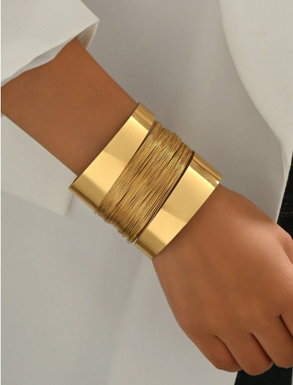1pc Women's Minimalist Metal Fashionable Elegant Cuff Bracelet