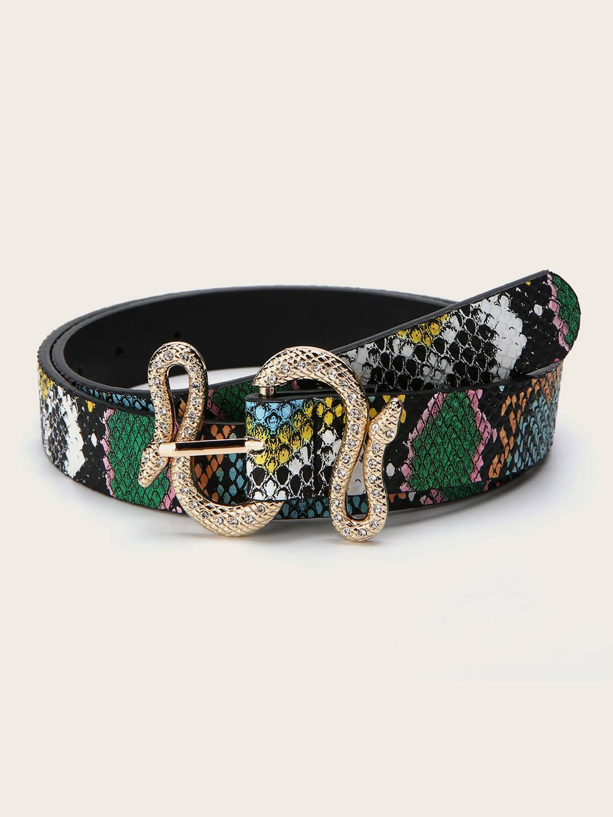 Party Snakeskin Pattern Serpentine Buckle Belt Halloween Fall, Autumn, Halloween