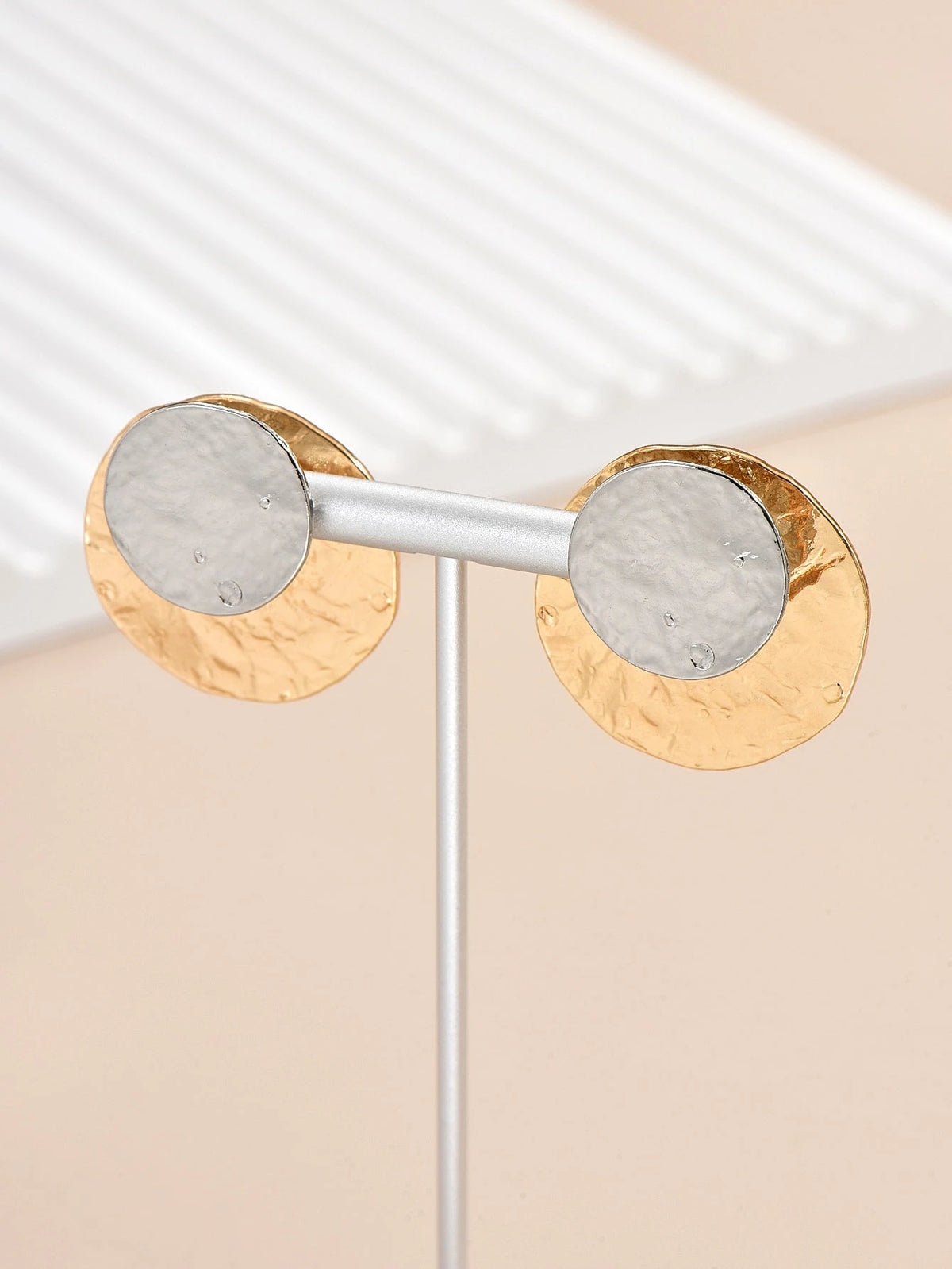 Two Tone Round Design Earring Jackets