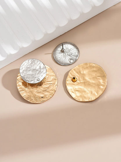 Two Tone Round Design Earring Jackets