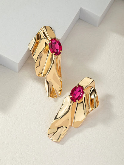 1pair Exaggerated Sea Wave Shape Luxurious Earrings For Women's Evening Party, Banquet, Summer Vacation And Leisure