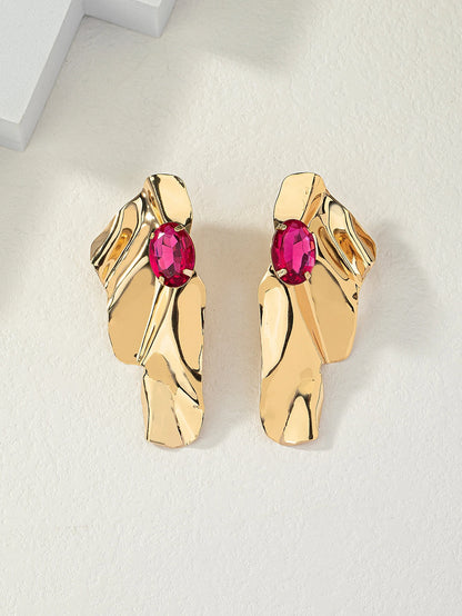 1pair Exaggerated Sea Wave Shape Luxurious Earrings For Women's Evening Party, Banquet, Summer Vacation And Leisure