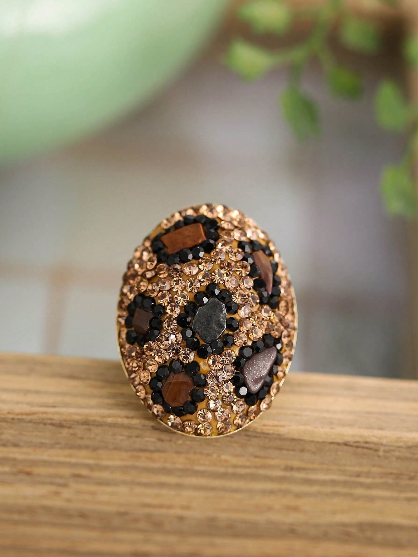 1pc Fashion Cubic Zirconia Decor Leopard Pattern Ring For Women For Daily Decoration