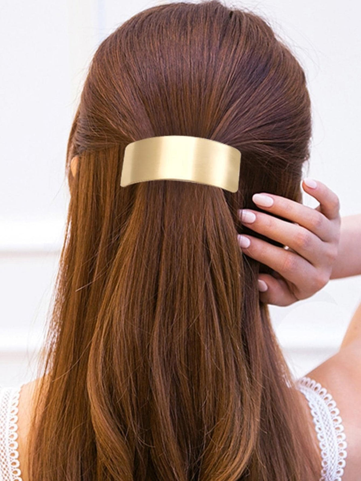 1pc Women Rectangle Shaped Fashion French Hair Clip For Daily Life Casual Claw Clips Hair Claws Hair Barrettes, School Stuff, Hair Accessories