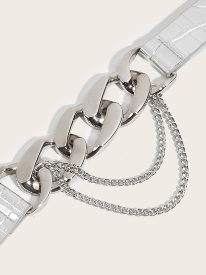 Street 1pc Women's Detachable Chain Buckle Waist Belt Halloween Summer, School Fall, Autumn, Halloween