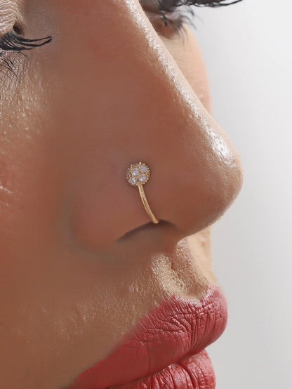 yhvmcl 1pc Butterfly Rhinestone & Cubic Zirconia Decorated Nose Clip For Women, Elegant & High-End Style, Suitable For Daily Wear