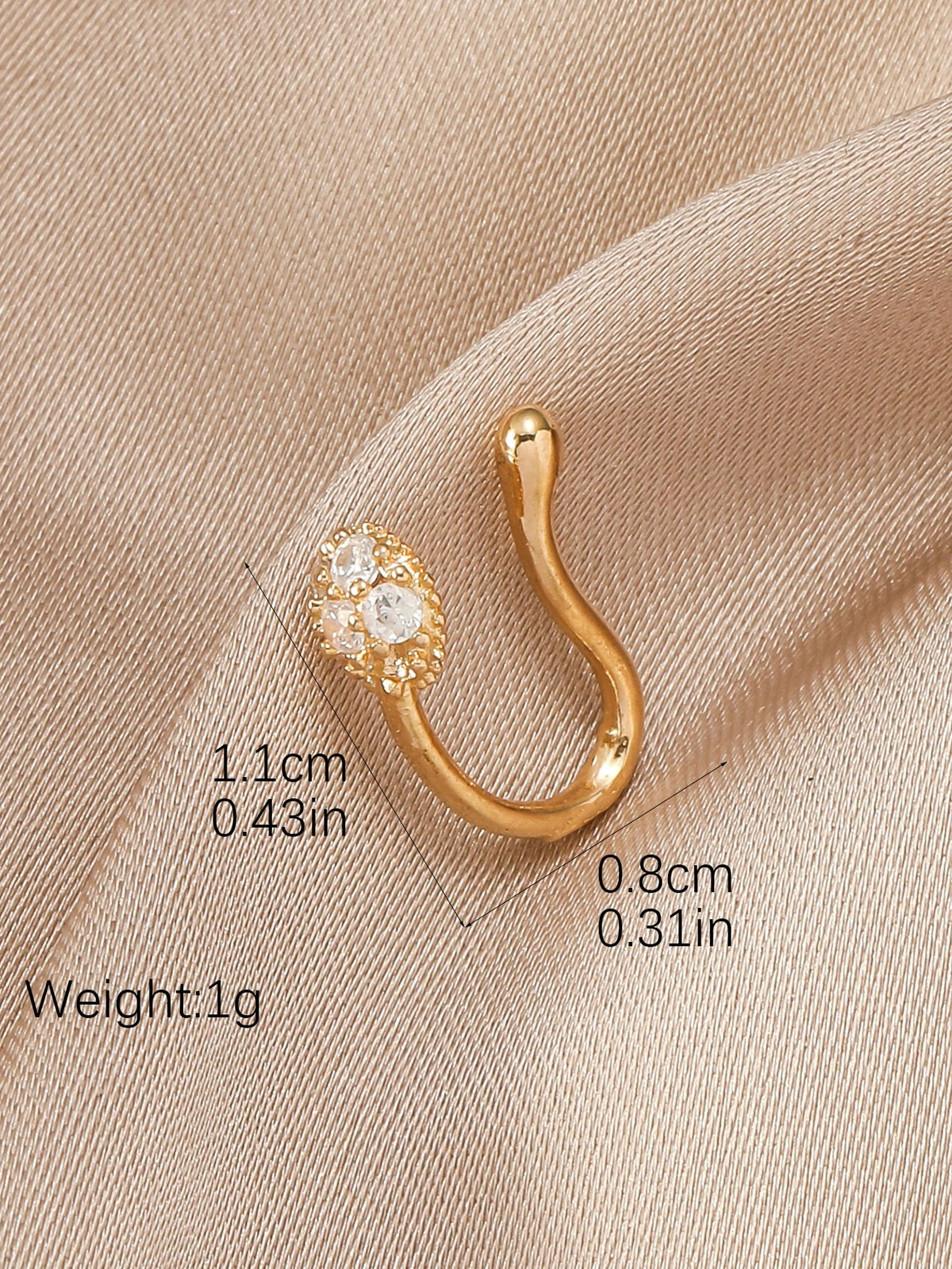 yhvmcl 1pc Butterfly Rhinestone & Cubic Zirconia Decorated Nose Clip For Women, Elegant & High-End Style, Suitable For Daily Wear