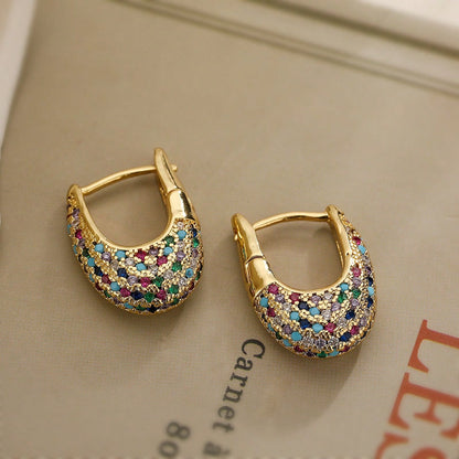 1 Pair Of Retro Gorgeous Cubic Zirconia Ol Earrings For Women Business Date Party Wedding Jewelry Holiday Gifts