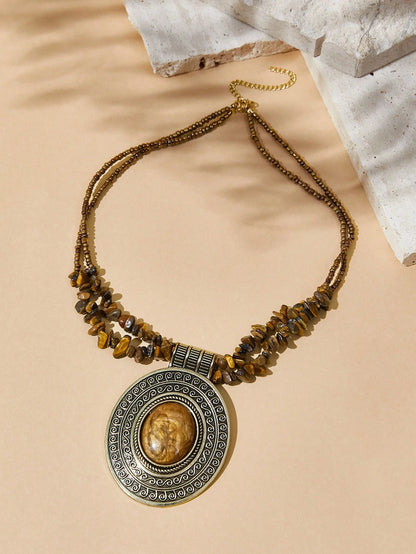 Travachic One Piece European And American Style Personalized Vintage Agate Necklace For Women