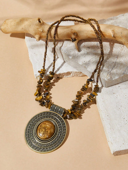 Travachic One Piece European And American Style Personalized Vintage Agate Necklace For Women