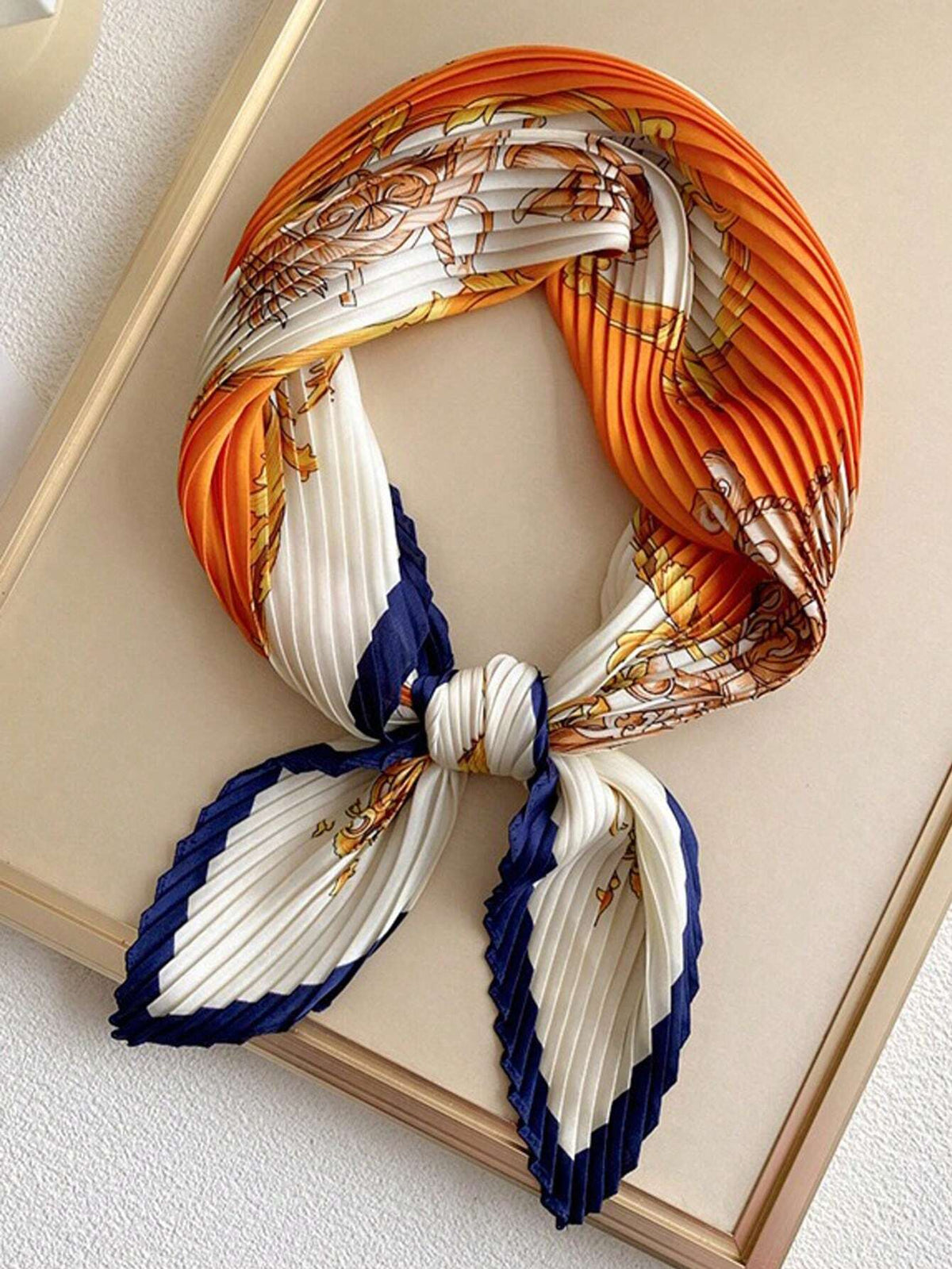 1 pieza Pañuelo estampado de primavera para mujer, para cuello, cabello o accesorio de bolso, adecuado para uso diario