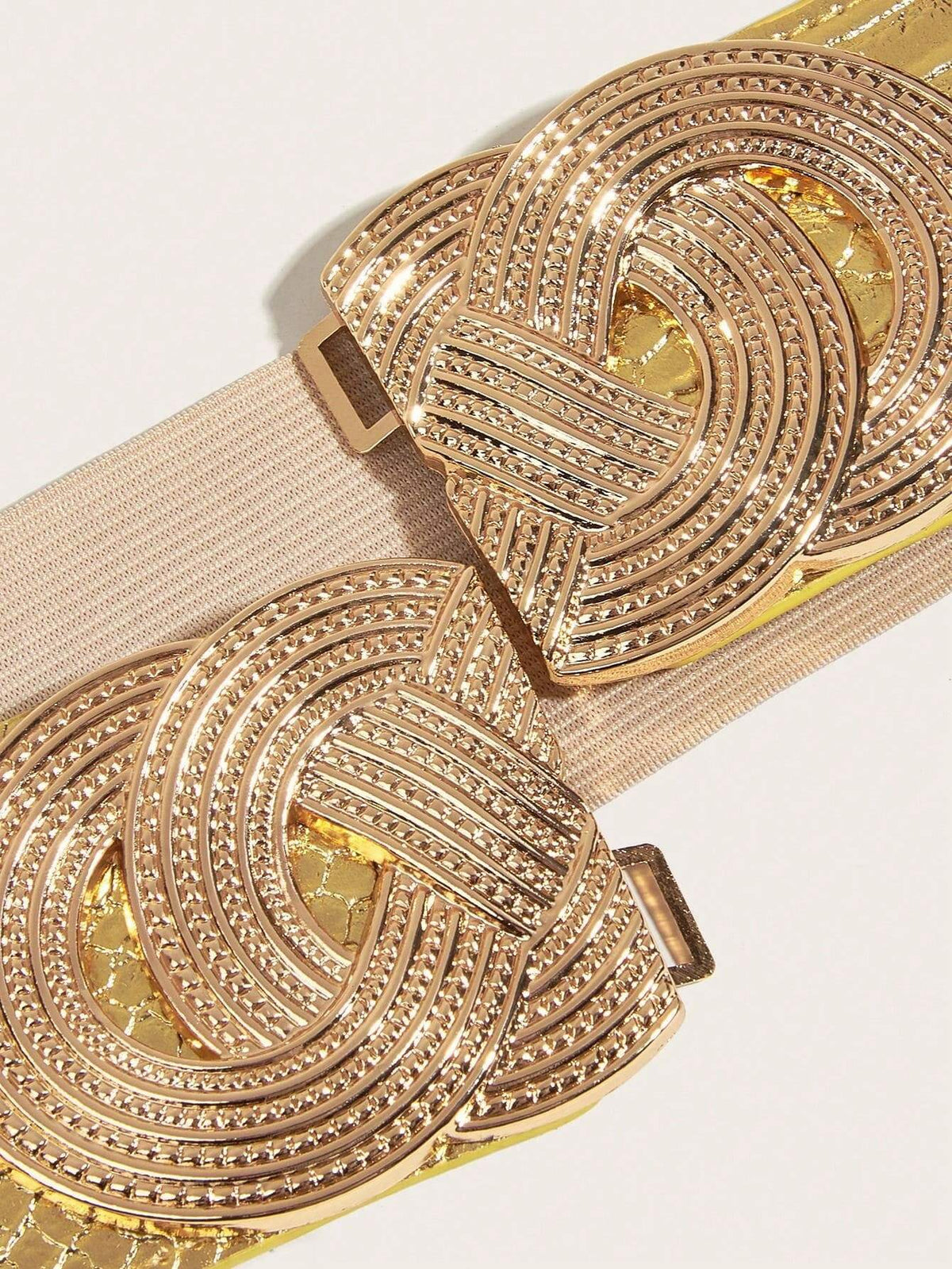 1pc Women Threaded Buckle Gold Elastic Waist Belt Halloween