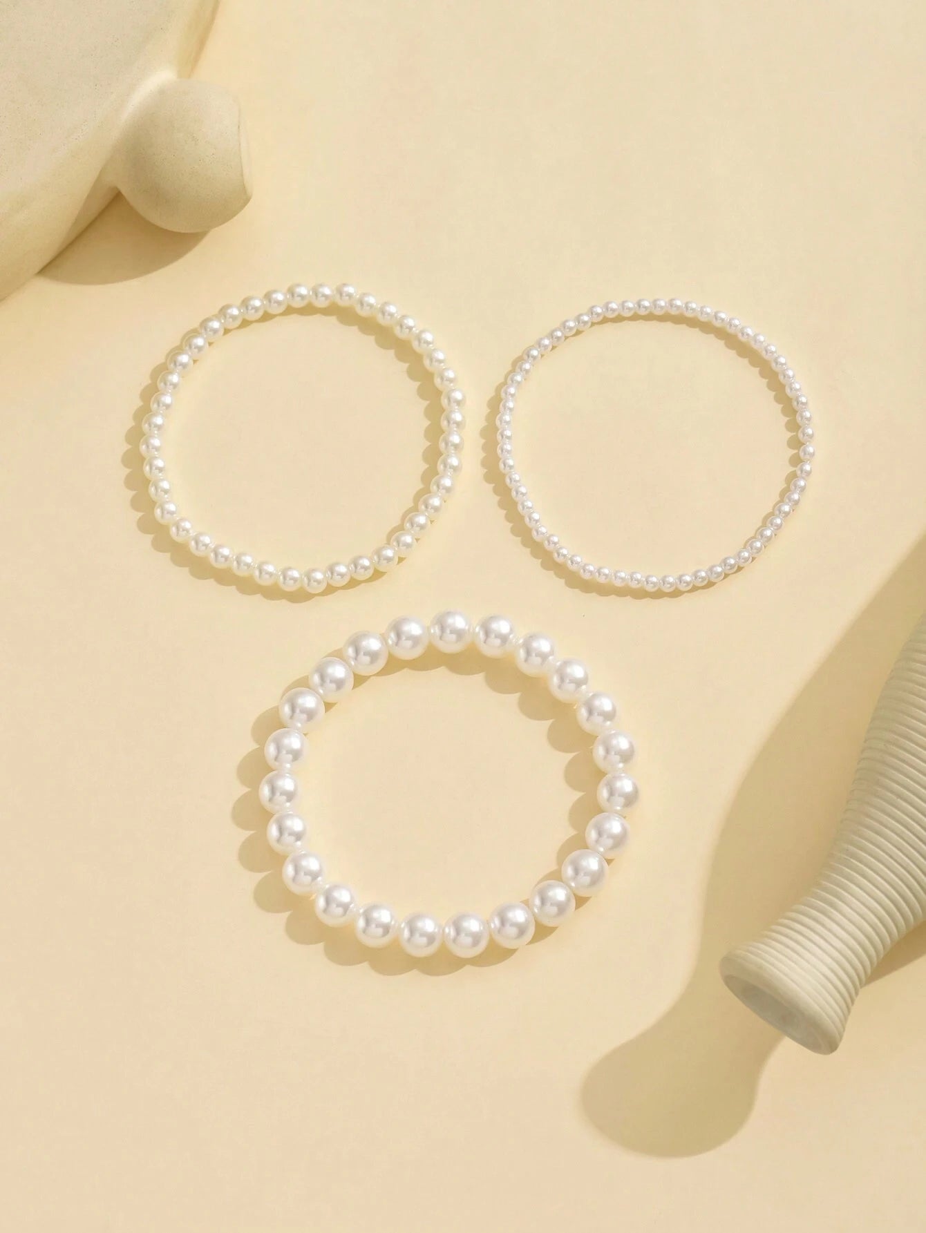 3pcs/Set Vintage Faux Pearl Jewelry Anklet, Simple And Elegant Design For Women's Feet, Suitable For Daily Wear