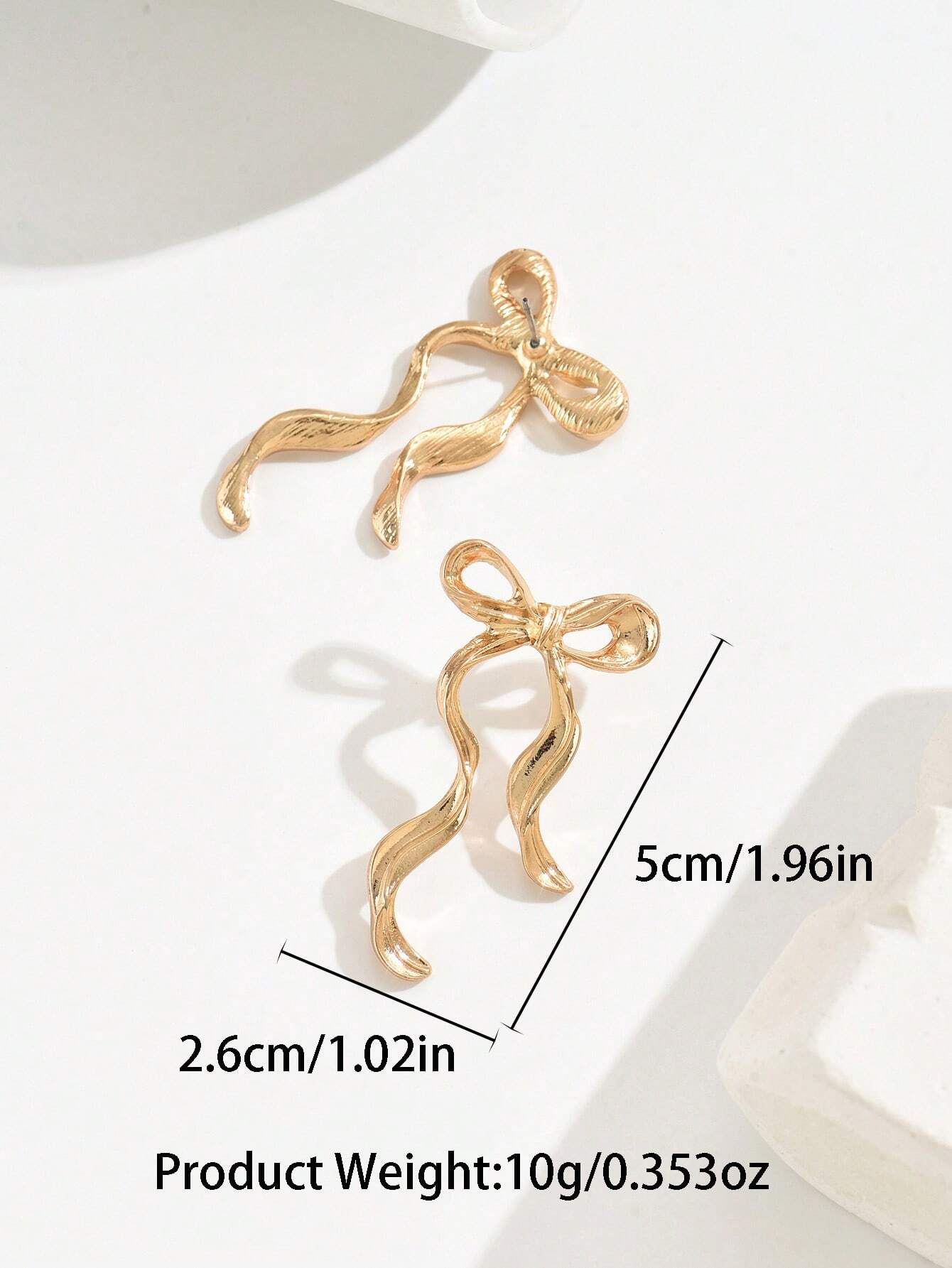 1pair Ribbon Bow Earrings, Fashion Elegant Simple Design For Women, Daily Wear, Gift For Friends, Valentine's Day, Mother's Day Valentines,Mom,Mother,Mother's Day,Gift