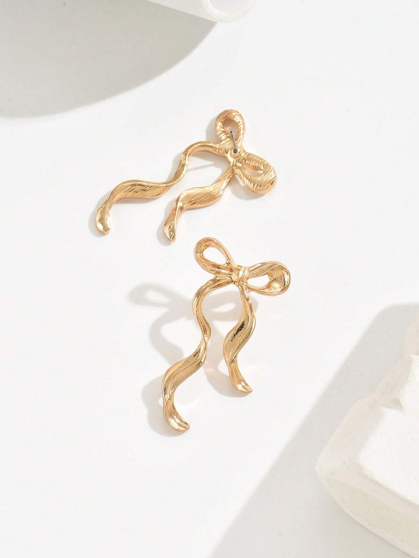 1pair Ribbon Bow Earrings, Fashion Elegant Simple Design For Women, Daily Wear, Gift For Friends, Valentine's Day, Mother's Day Valentines,Mom,Mother,Mother's Day,Gift
