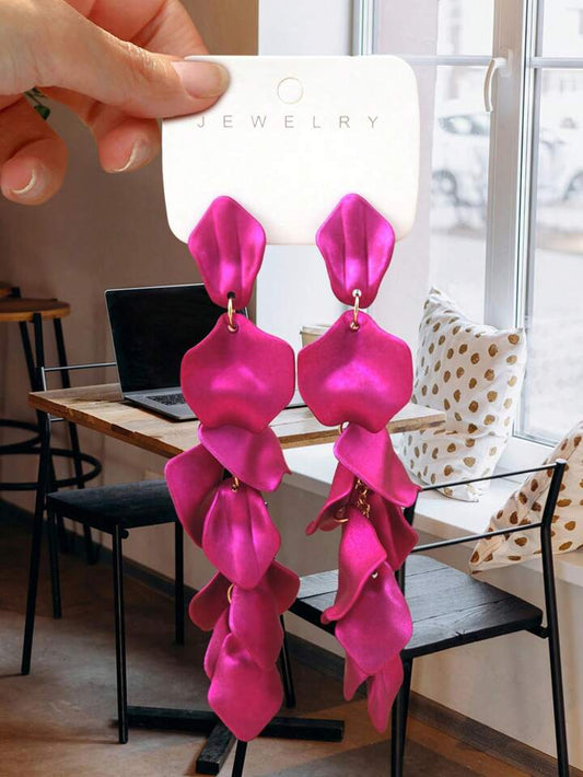 Shein 1 pair Baroque Style Flower Petal Shaped Earrings