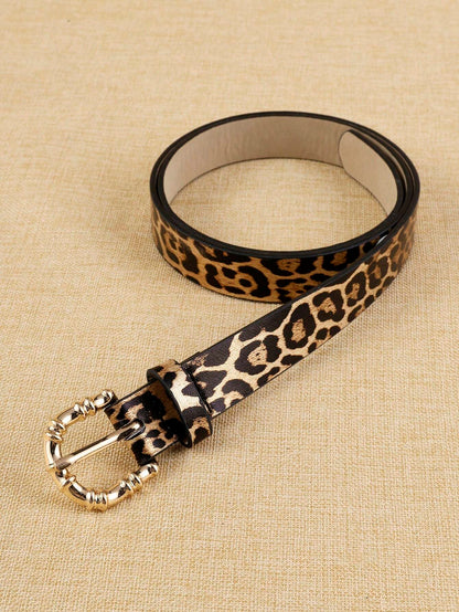 APLCSEY 1pc Women's PU Leather Belt, Cute Animal Print, Fashionable And Durable, Suitable For Daily Use Fall, Autumn, Halloween