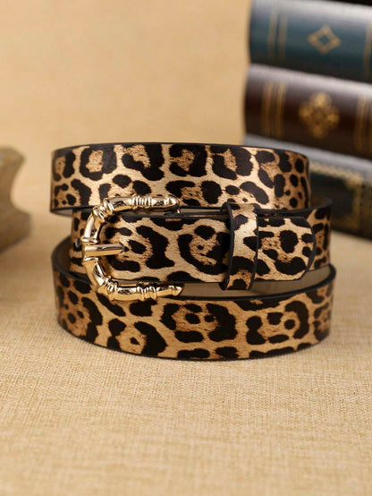 APLCSEY 1pc Women's PU Leather Belt, Cute Animal Print, Fashionable And Durable, Suitable For Daily Use Fall, Autumn, Halloween