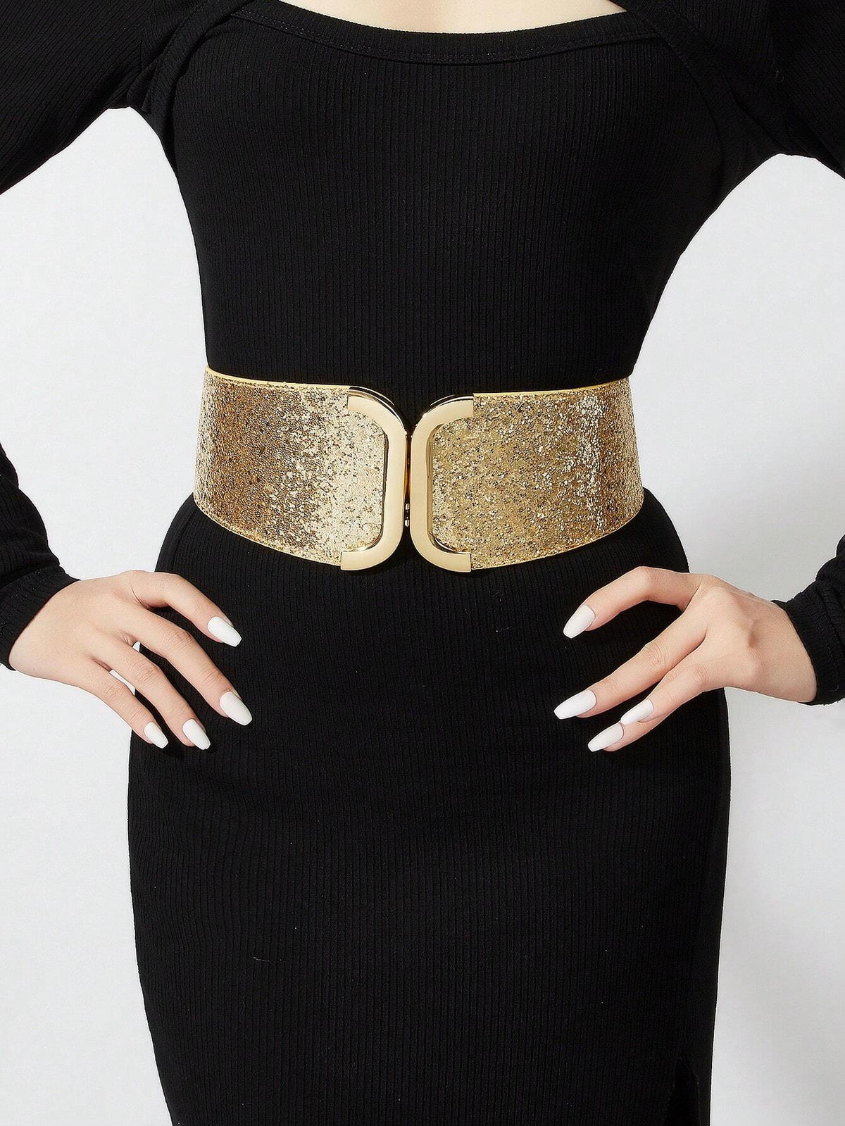 1pc Women's Elastic Waist Belt With Buckle Decoration, Suitable For Everyday Use Summer, School Fall, Autumn, Halloween