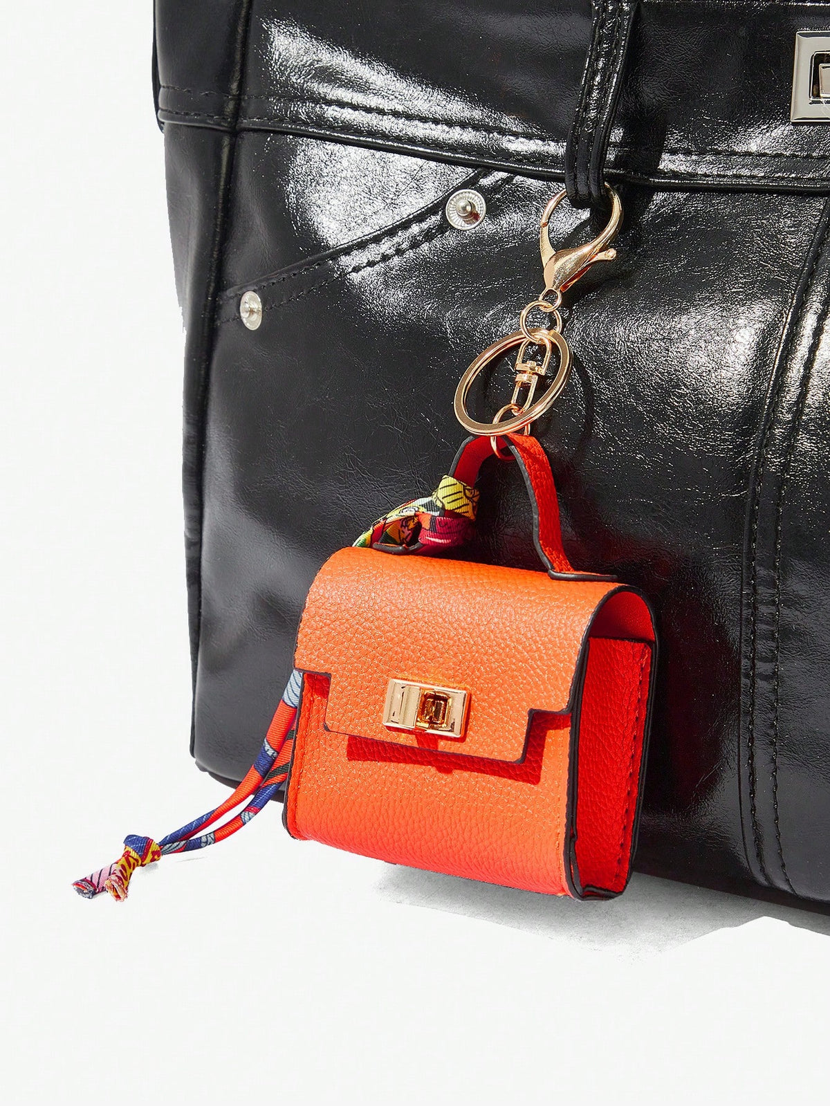 SHEIN SXY Mini Keychain Clip Holder, Portable Small Coin Purse, Earphone Case, Bag Decor
