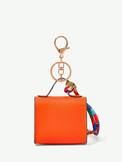 SHEIN SXY Mini Keychain Clip Holder, Portable Small Coin Purse, Earphone Case, Bag Decor