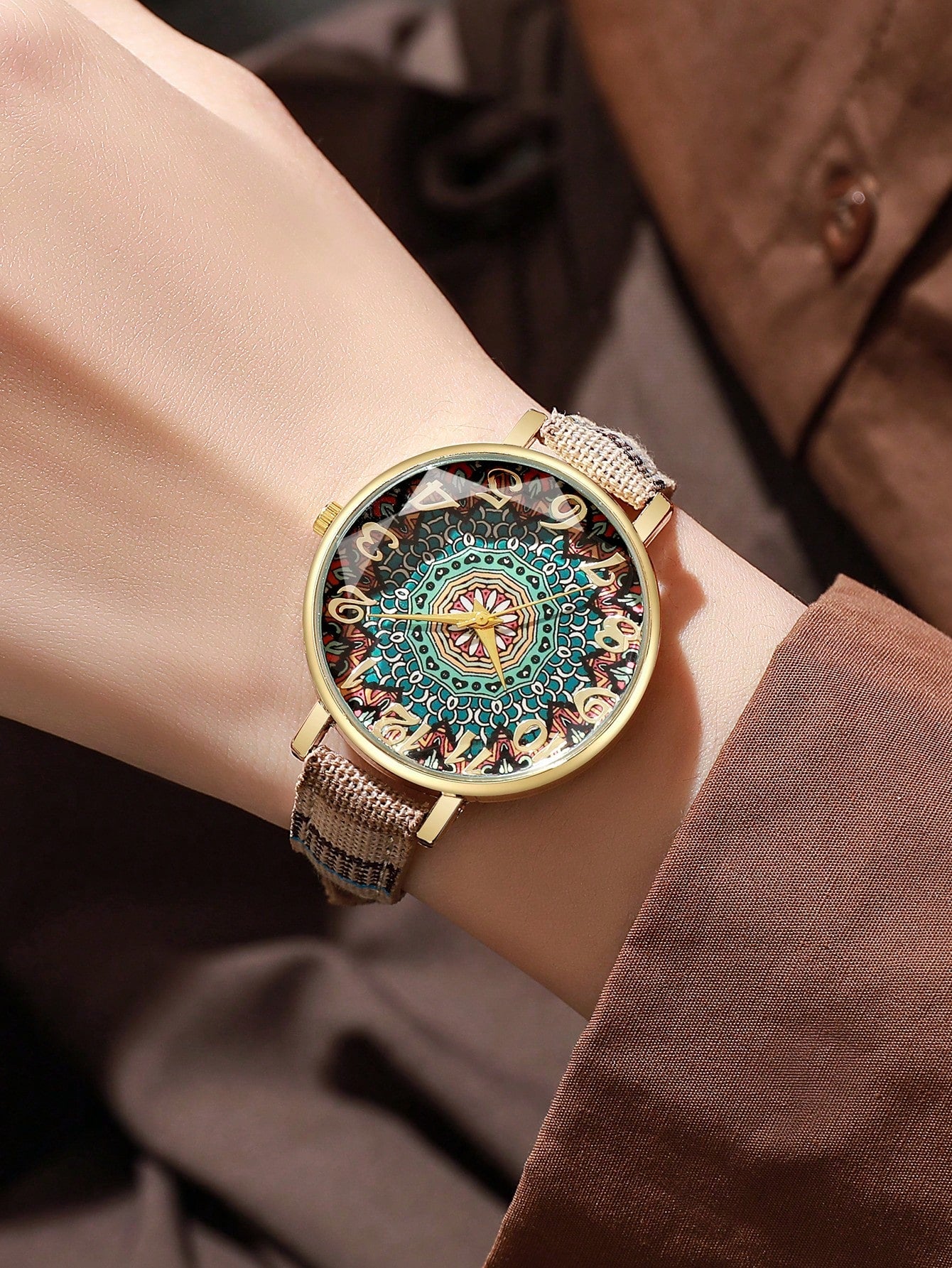 1pc Set Women's Elegant Fashion Personalized Digital Dial Quartz Wrist Watch, Stylish