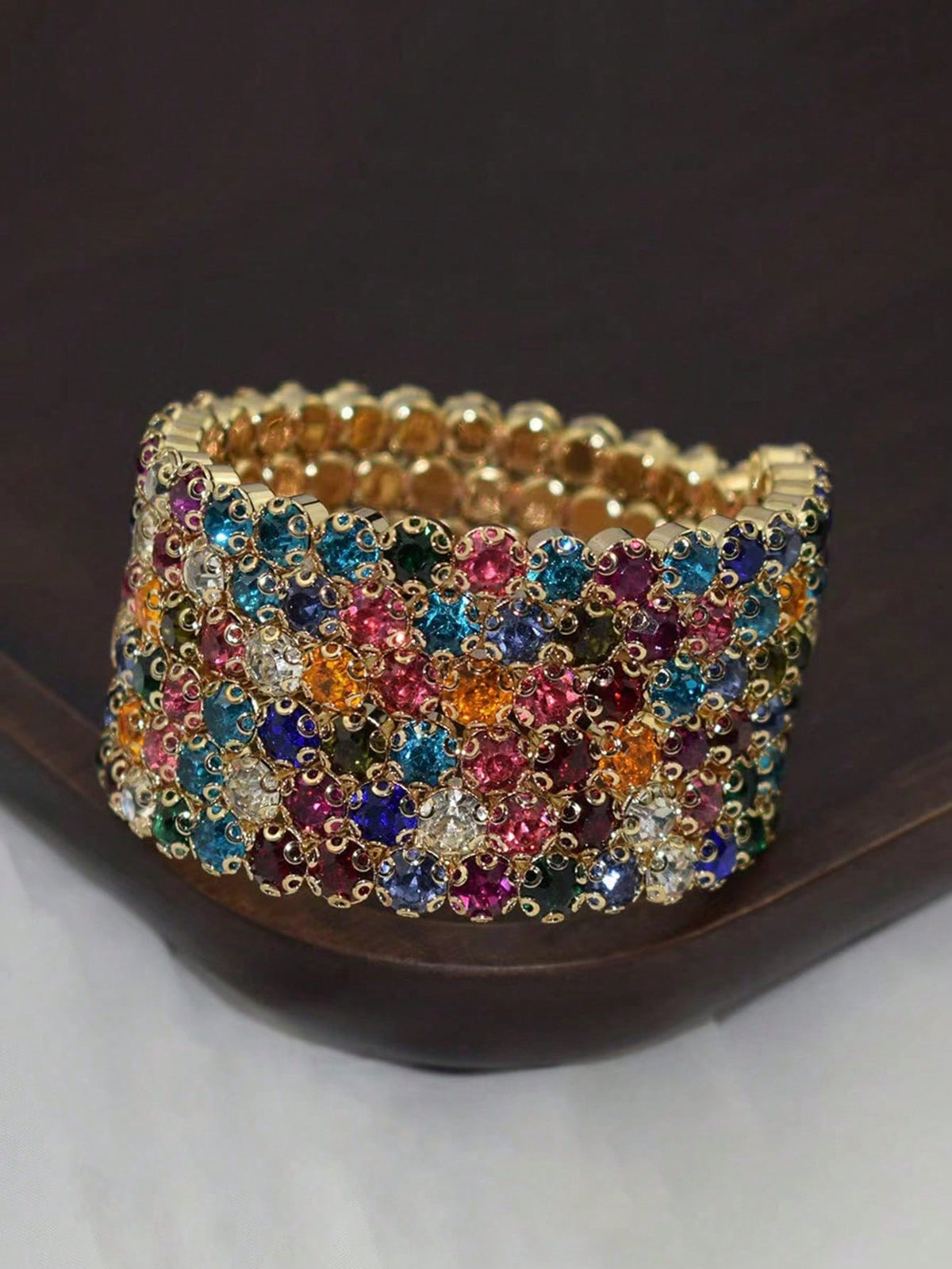 1pc Women's Fashionable Versatile Luxury Sparkling Crystal Decor Crisscross Bracelet, Elegant Gift