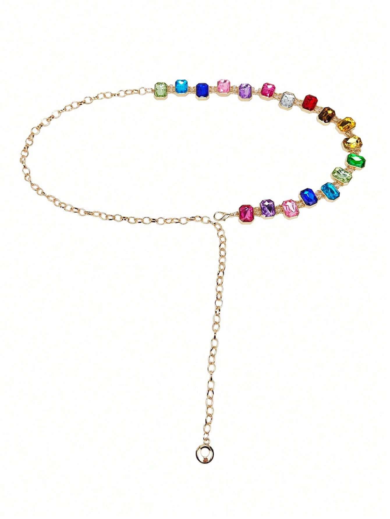 1pc Premium Colorful Crystal Studded Waist Chain Dress Accessory Summer, School Fall, Autumn, Halloween