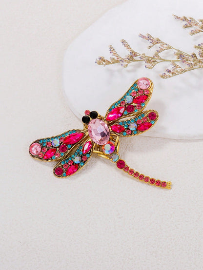 juran 1pc Elegant Purple Rhinestone Dragonfly Brooch