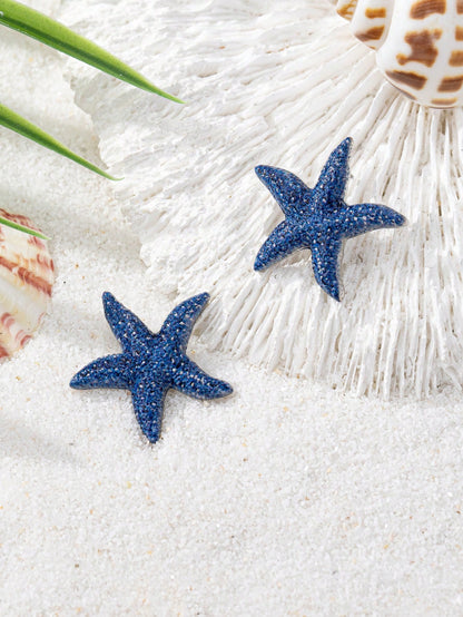 1 Pair Minimalist Starfish Design Earrings, Fashion Ocean Style Jewelry For Women